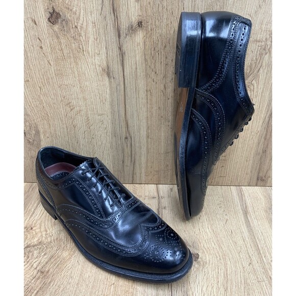 FLORSHEIM Men\'s Shoes Full Brogue Wingtip Oxfords Black Leather Size 10D main image 5
